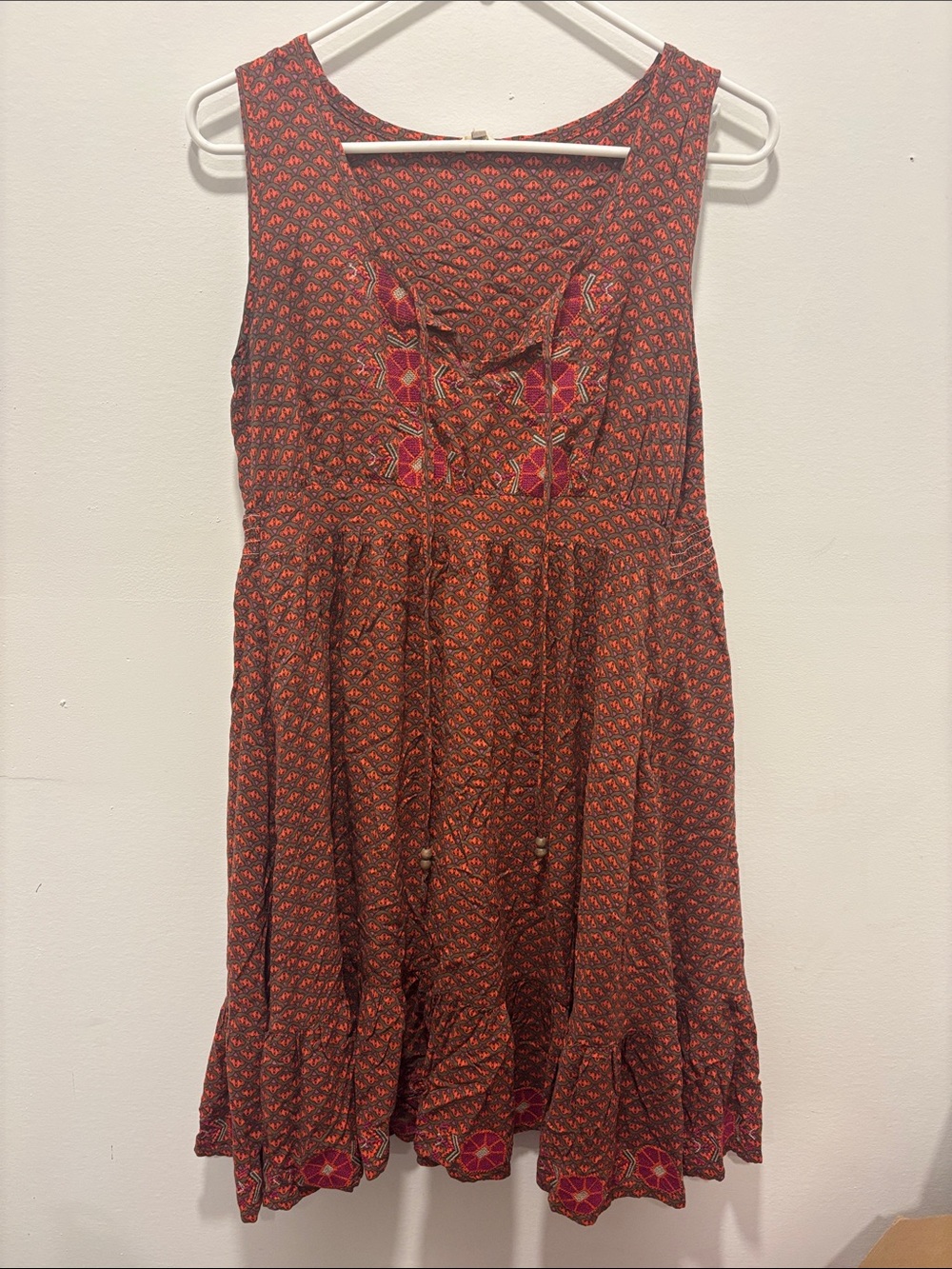 Fossil Womens Boho Embroidered dress Medium